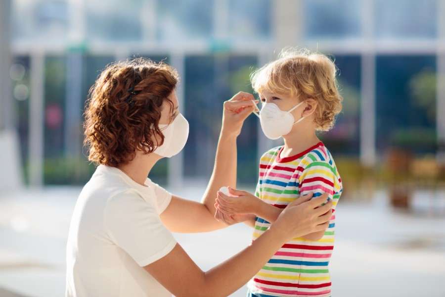 child with mask