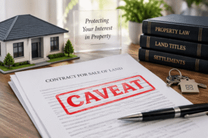 Caveat on Property protecting an interest in land